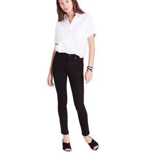 Madewell 9" Mid-Rise Skinny Jeans in ISKO Stay Black Size 25